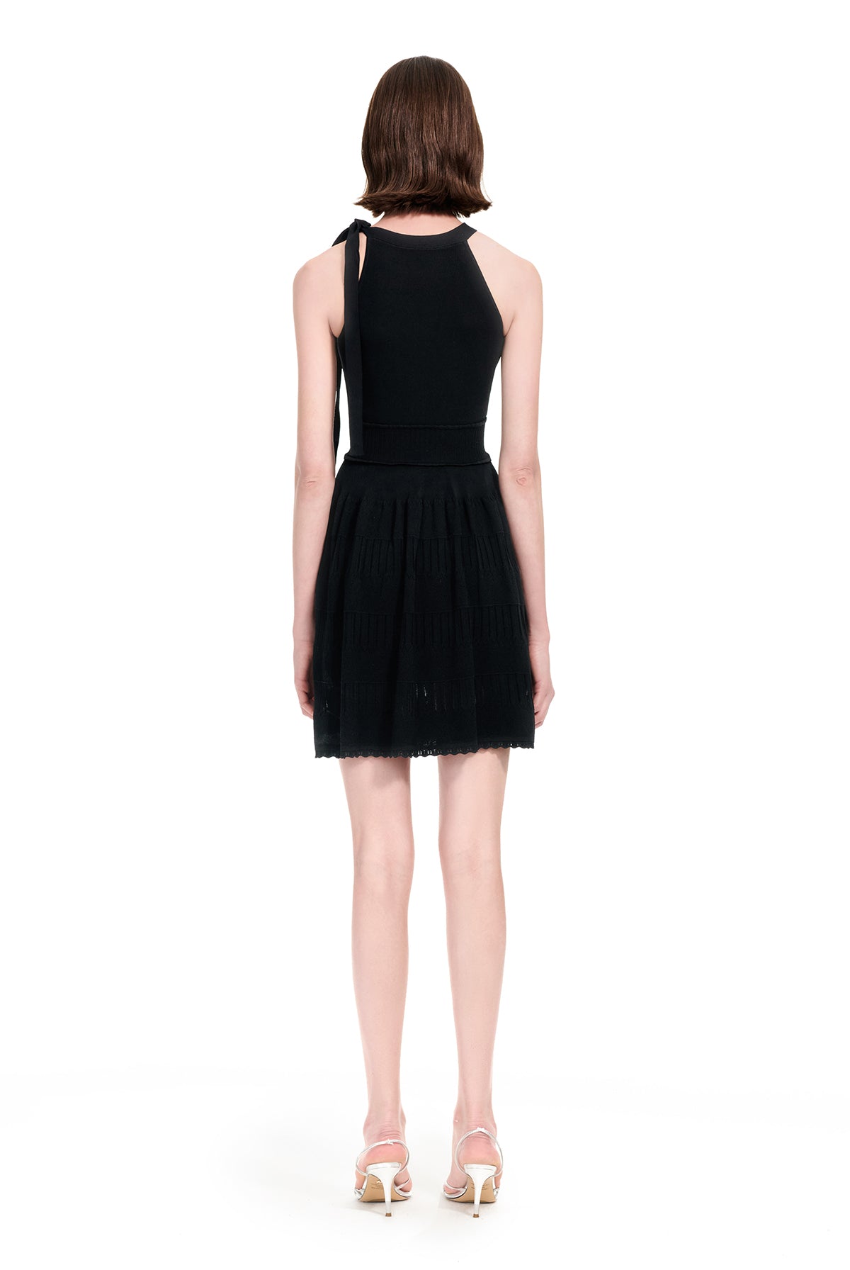 YES BY YESIR | Ye Qians Cut-Out Halterneck Knitted Dress with Sculptural Lines -THESSALIA.