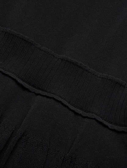 YES BY YESIR | Ye Qians Cut-Out Halterneck Knitted Dress with Sculptural Lines -THESSALIA.