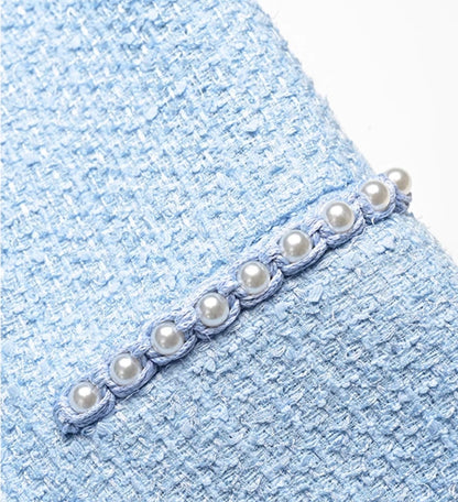 YES BY YESIR | Ye Qians Strap Mini Dress with Small Fragrance Style & Lustrous Embellishment-VALENCIA.