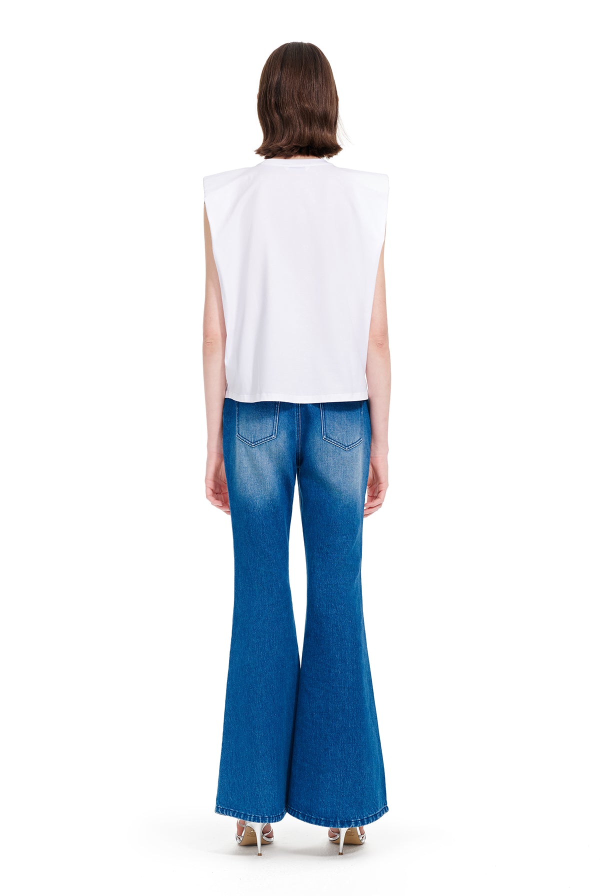 YES BY YESIR | Ye Qians Full Diamond Bow Crew Neck Sleeveless T-Shirt -VERALYN.