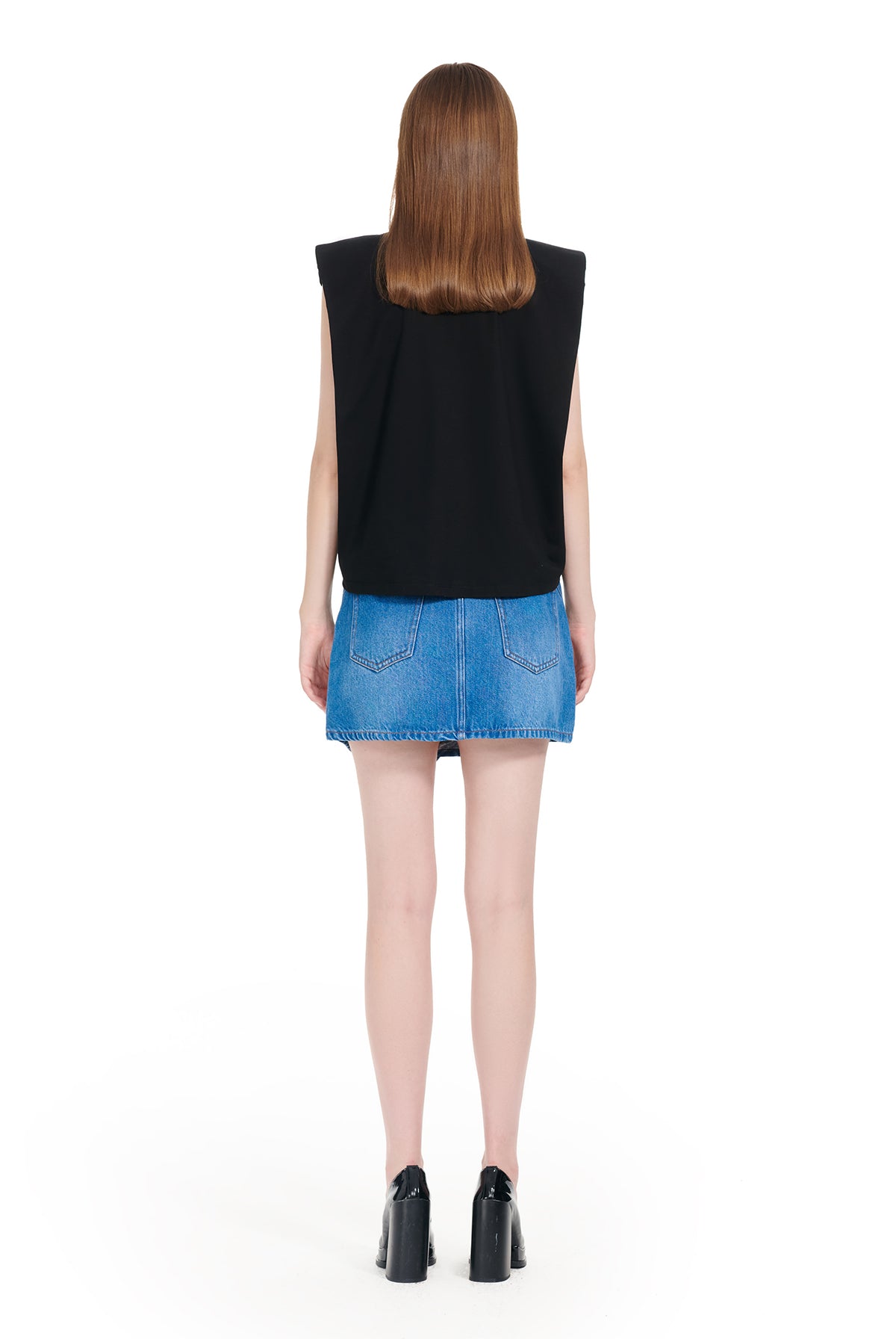 YES BY YESIR | Ye Qians Full Diamond Bow Crew Neck Sleeveless T-Shirt -VERALYN.