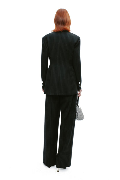 YES BY YESIR  striped denim spliced wide pants - VESSEL.