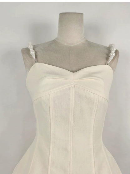 Milky beige sophisticated elegant Round Neck short cropped Coat + Shorts + Top three pieces set  - Yus