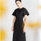 Simple elegant minimalist LBD black backleess flip dress - Suila