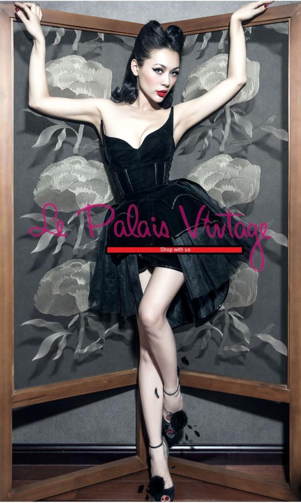 Le Palais vintage gothic retro pinup fishbone corset swallowtail velvet black swan dress- Nito