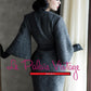 Le Palais vintage retro gray woolen coat waist trumpet sleeve- Fiona