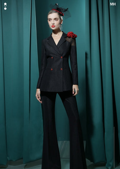 Black suit high-end two piece suit set Siana