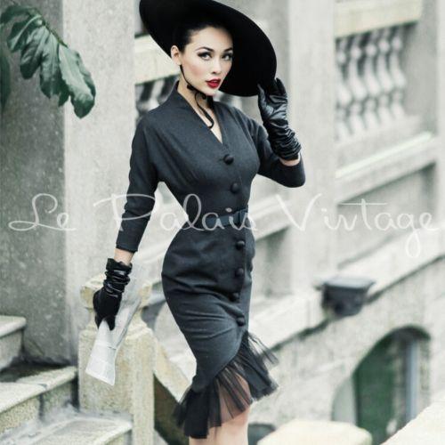 Le palais vintage slim pinup retro fishtail dress- Coli