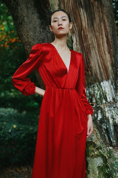 high waisted pleated dress Multi Soft Tailored Colour Block High Neck Pleated Midi Dress