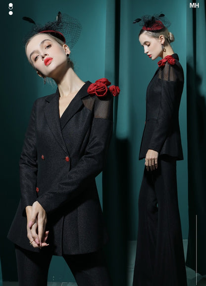 Black suit high-end two piece suit set Siana