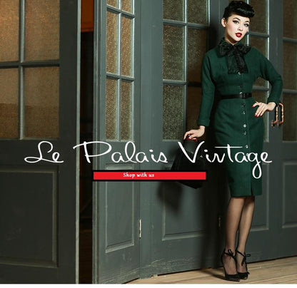 Le Palais Vintage Limited edition retro pin up green retro cashmere coat- Cola