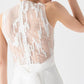 Minimalist elegant high J sense white long evening white wedding dress - EEbia