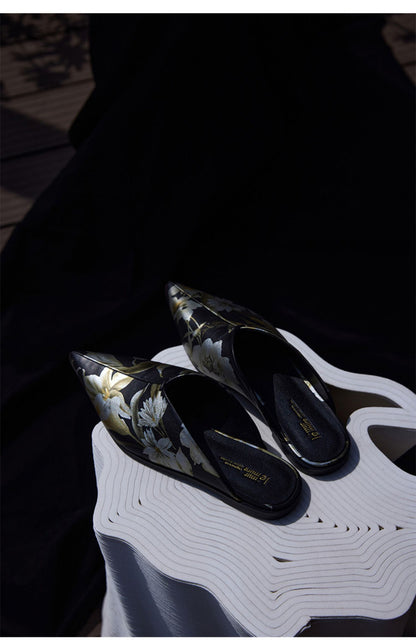 Retro Muller shoes slip sheepskin slippers leather shoes- Jan