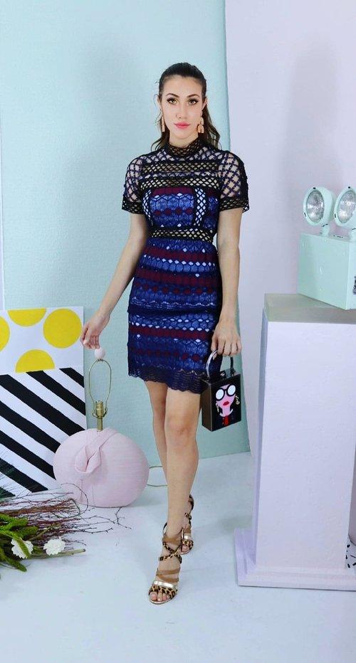 Designer Cocktail Summer Lace Dress Open Mesh Lace Dress Cocktail- Adella Designer Cocktail Summer Lace Dress Open Mesh Lace Dress Cocktail- Adella