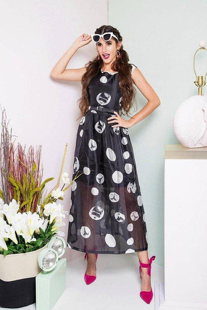 Limited see through transparent long midi evening dress - iewi