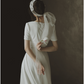 Early Spring 2023 original new satin simple wedding dressd- Nezo