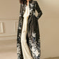Black retro over the knee long luxury thick coat dress- Lopa