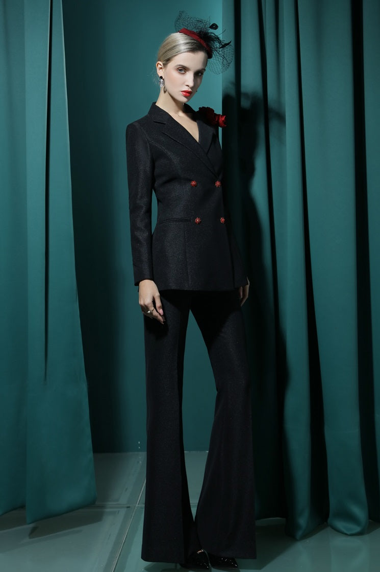 Black suit high-end two piece suit set Siana