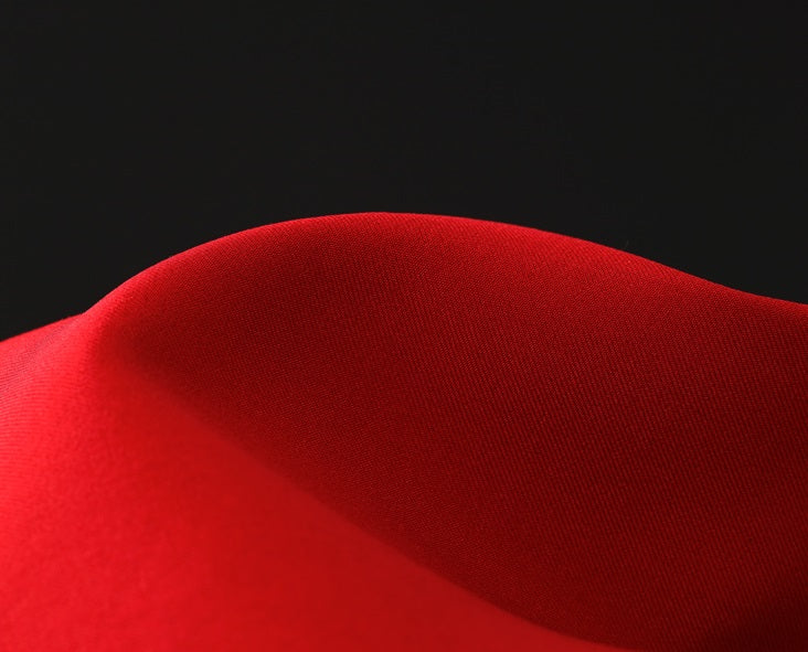 Red suit women's 2023 Spring  fake two-piece high-waisted flared jumpsuit- Cuca