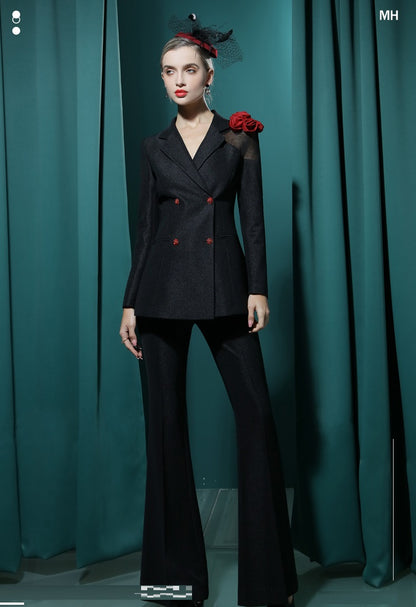 Black suit high-end two piece suit set Siana
