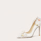 Pointed toe stiletto beautiful white high heels - Dian