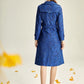 Autumn French style embroidered lace double-breasted trench coat dress- Nora
