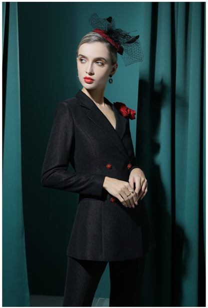 Black suit high-end two piece suit set Siana