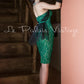 Elegant vintage retro pin up green sweetheart neckline fishbone lace dress - Tivli