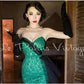 Elegant vintage retro pin up green sweetheart neckline fishbone lace dress - Tivli