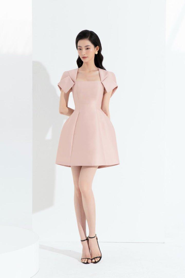 Peach elegant mini Dress-BRYNNE