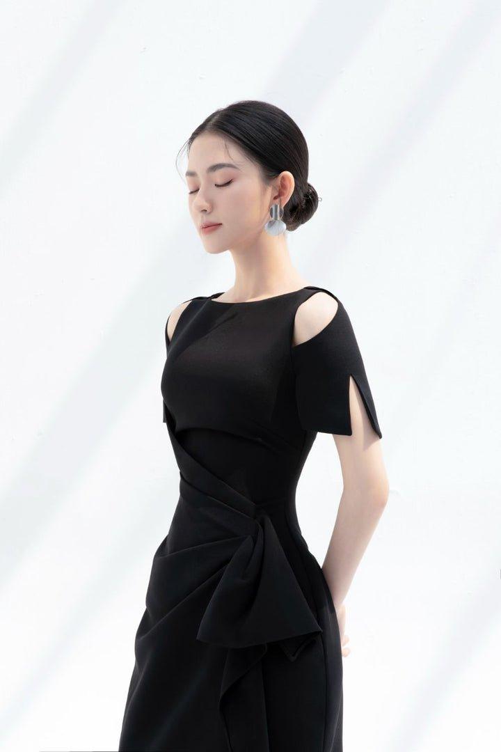open shoulder midi dress STRUCTURED OPEN SHOULDER MIDI DRESS David Koma