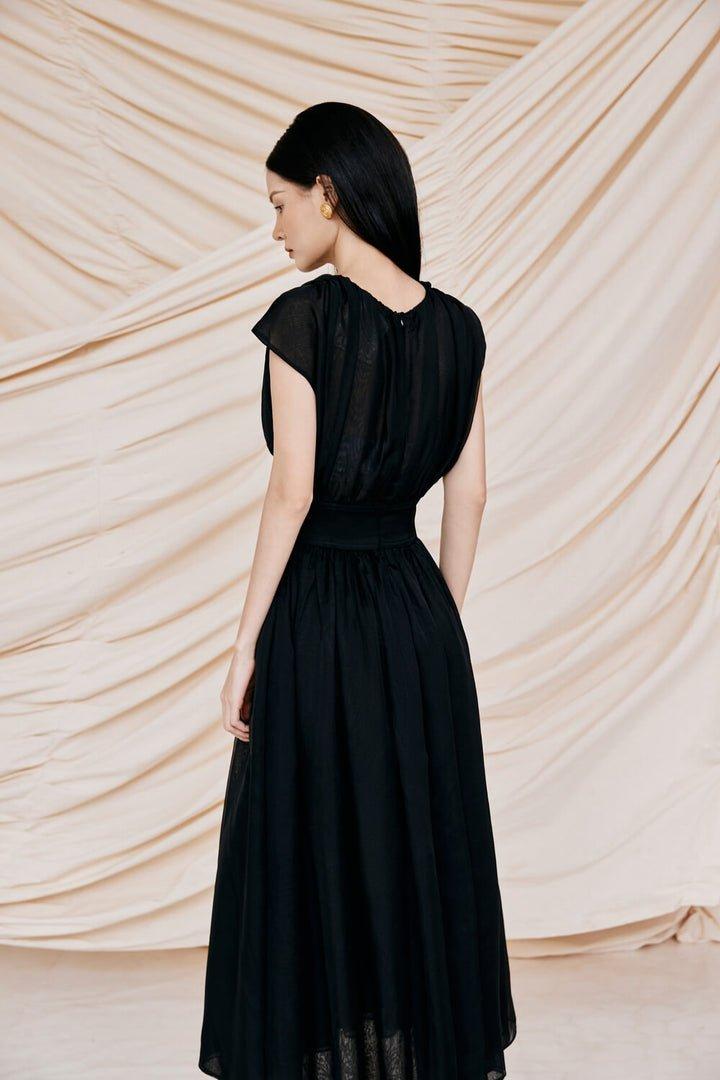 Black retro corset dress-TINA