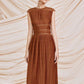 Brown retro pleated dress-ZOE