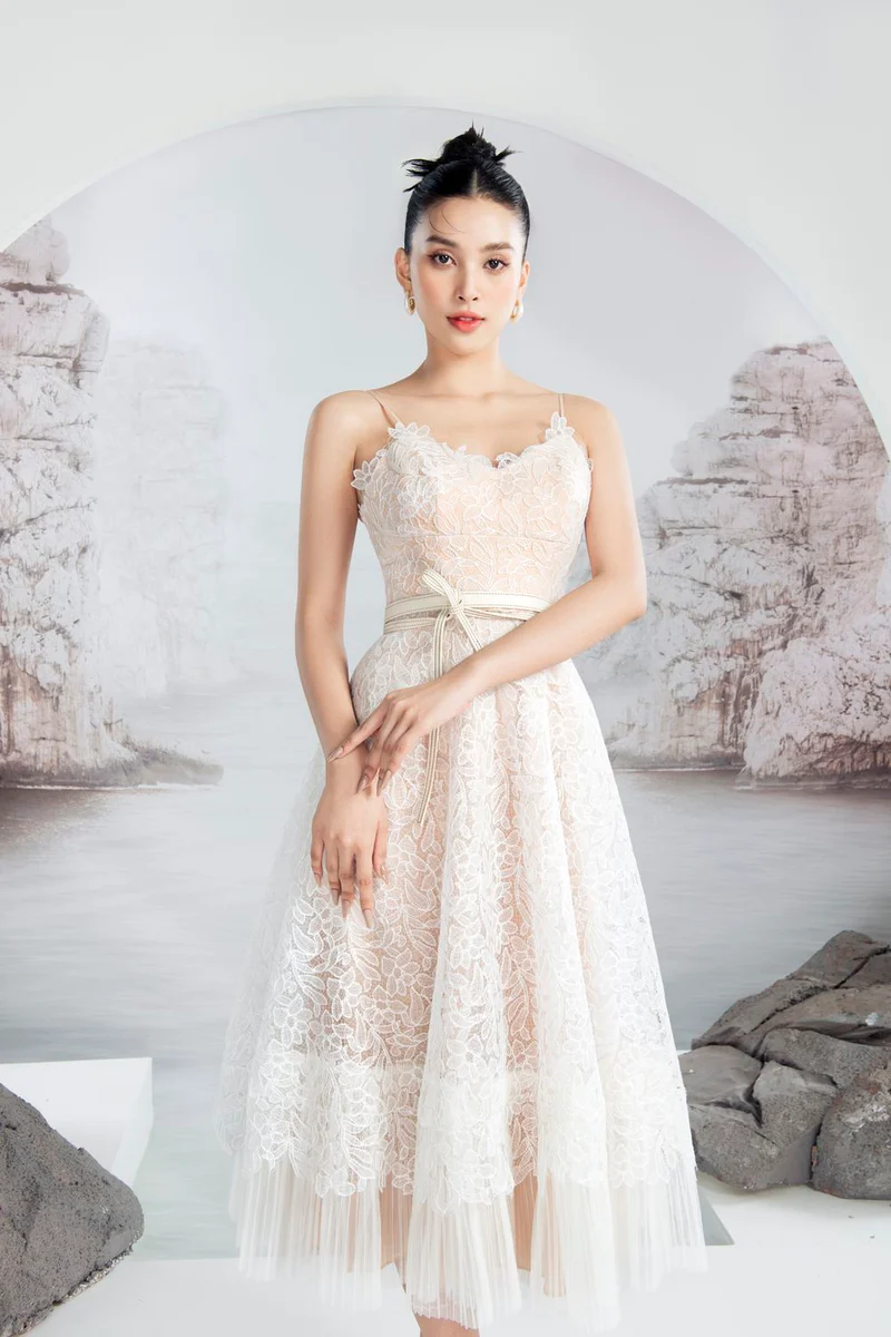 Early spring and summer 2023 new lace embroidery stitching fairy skirt dress -Fada Madrinha