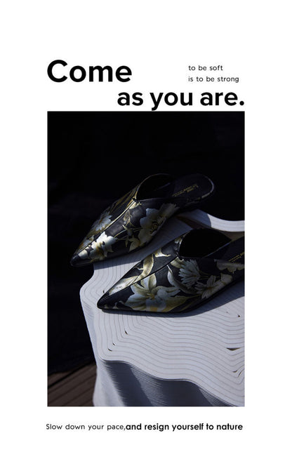 Retro Muller shoes slip sheepskin slippers leather shoes- Jan