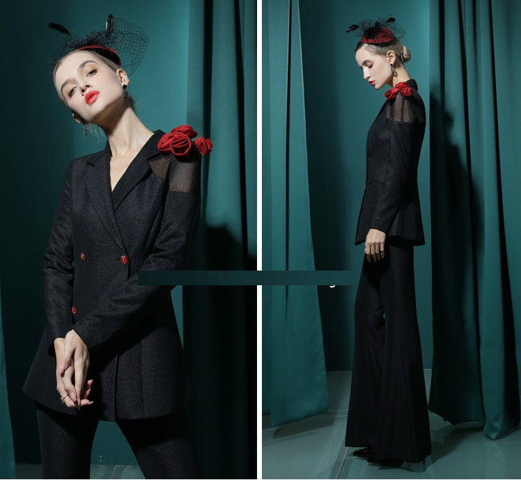 Black suit high-end two piece suit set Siana