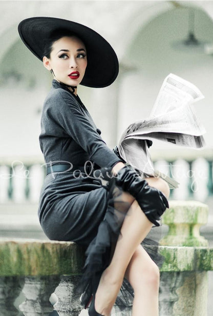 Le palais vintage slim pinup retro fishtail dress- Coli