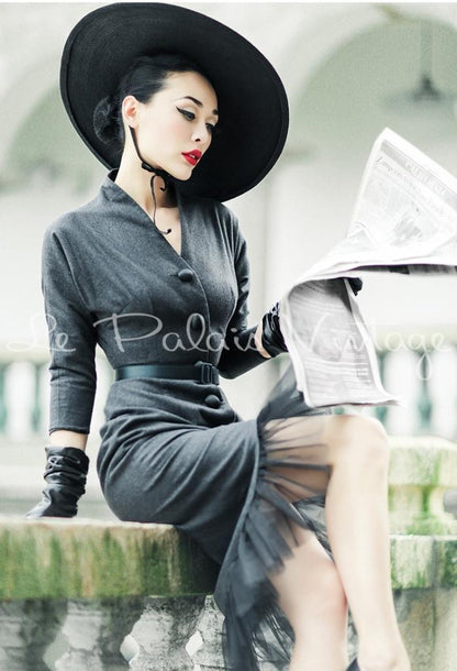Le palais vintage slim pinup retro fishtail dress- Coli