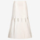 White Spring  solid color sleeveless jacket + unique fan-shaped waterdrop cutout midi skirt two piece set,  -MIAA