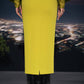 Mustard Long sleeve pleated Lewitsham Dress- Edna