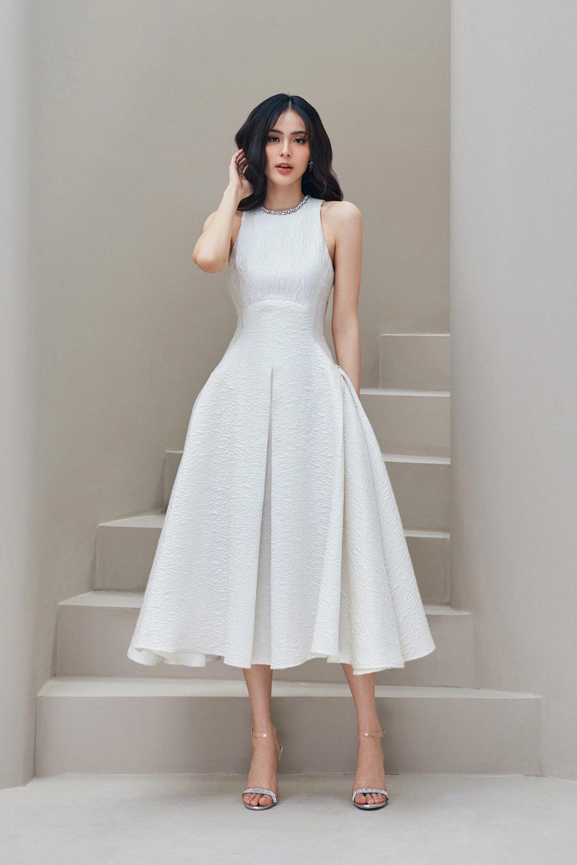 RETRO bridesmaid wedding midi jewel neck dress -Lili – GOOD GIRL REBEL RETRO bridesmaid wedding midi jewel neck dress -Lili – GOOD GIRL REBEL