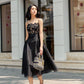 Black tule lace camisole dress-BERTHE