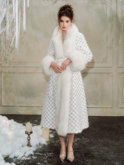 Wardrobes by Chen Elegant White Long Sleeve  Autumn Coat-Bala