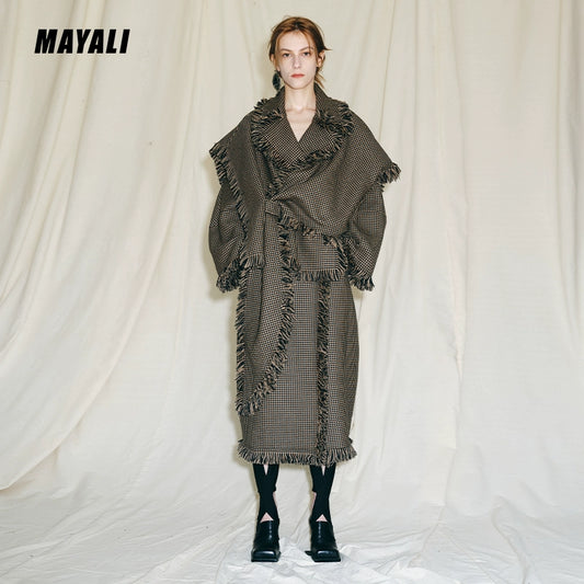 MAYALI autumn winter double-sided wool long coat - SIUHU