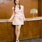 Pink cherry blossom padded dress- Jela