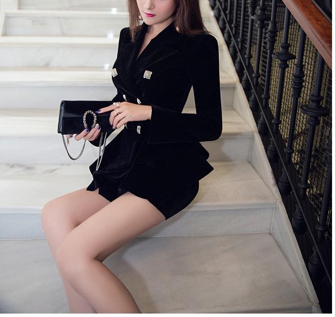 Black Velvet Skirt Suit - Sookyung