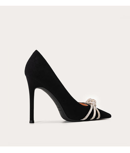 Lily wedding rhinestone fine heel pointy toe shoes- Hector