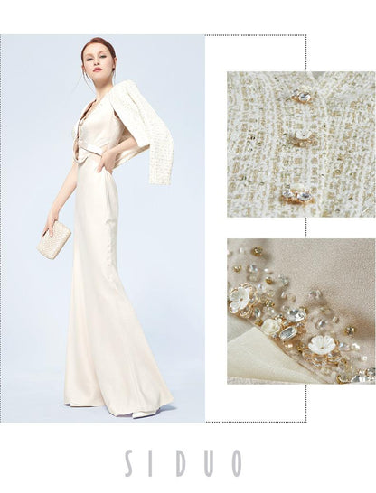Limited edition high end evening dress banquet elegant  suit dress long spring and autumn evening dress-Farah