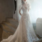 Early Spring 2023  V-neck puff sleeve dress mermaid wedding dress -Morning Dew