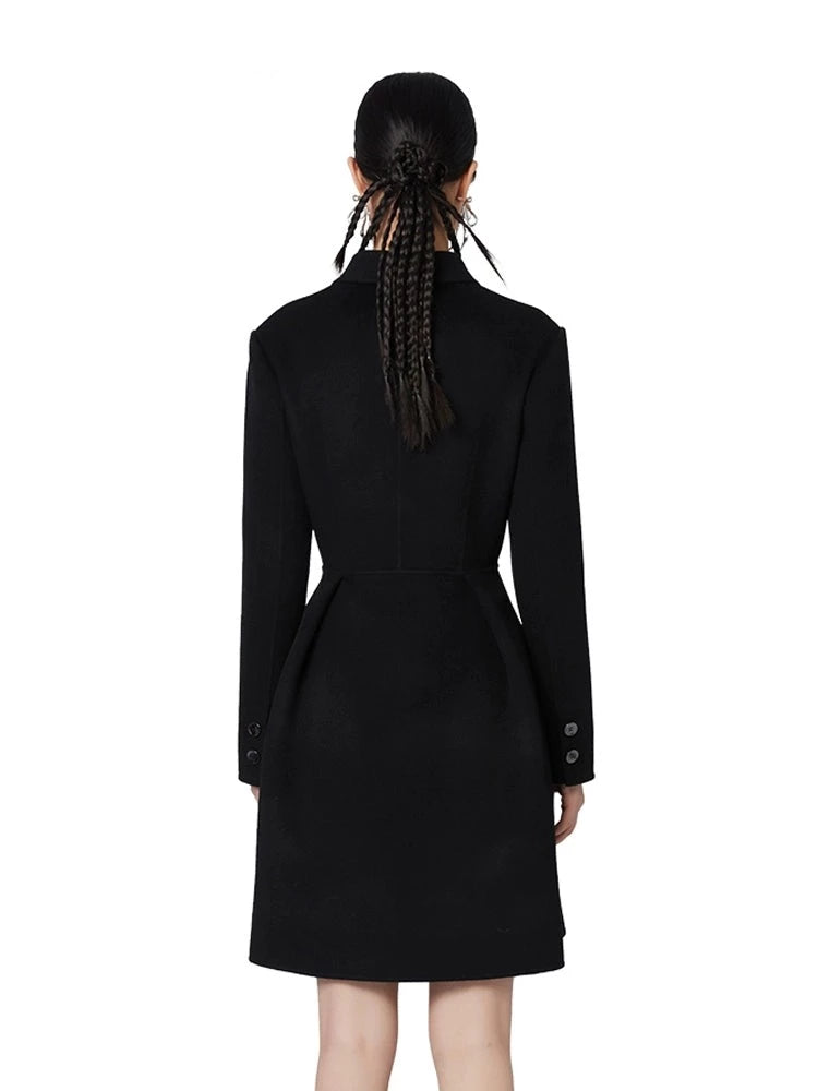 YES BY YESIR black mask cocktail coat dress - guarded